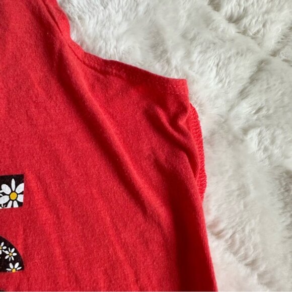 Vans | Red Racerback with Black Floral Daisy Logo | Size Extra Small - Picture 5 of 9